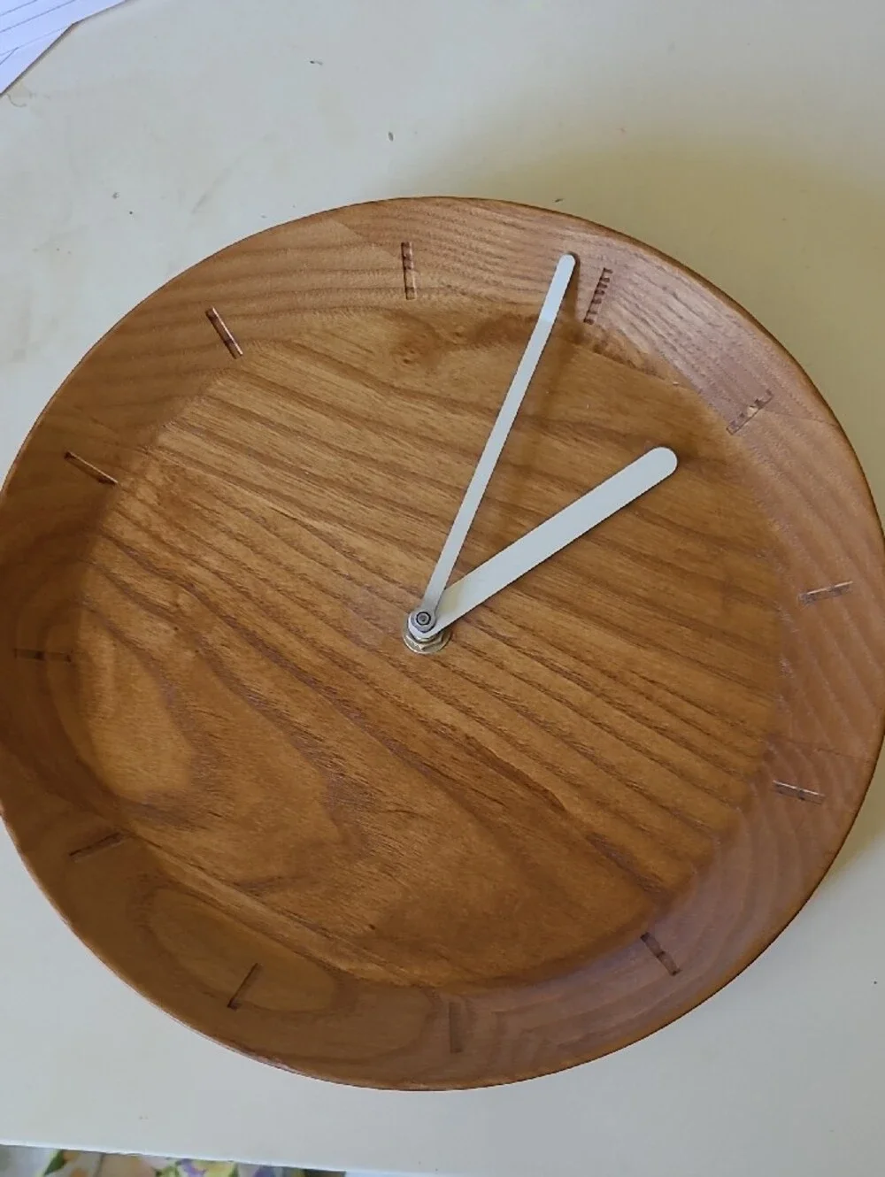 CB2 Natural Wood Wall Clock with White Hands